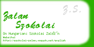 zalan szokolai business card